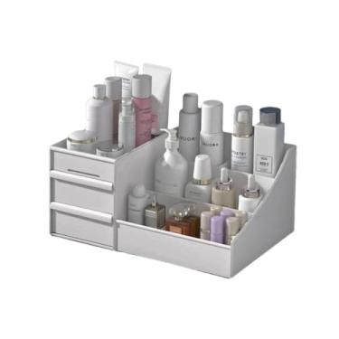 Imagem de Organizador de Maquiagem, Plástico, 26,5 x 15,5 x 11,5 cm, Branco e Rosa Sortido, 300g, Compartimentos para Cosméticos