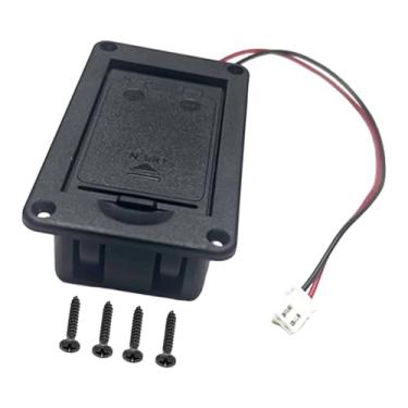 Imagem de Colaxi Caixa para bateria de 9V de captador ativo de guitarra/baixo com plugue e cabo de conexão, suporte de bateria para reparo de componentes