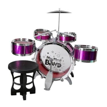Imagem de menolana Conjunto de bateria para crianças iniciantes, brinquedos de percussão com banco, brinquedo de batida, conjunto de bateria educacional para, Tolet