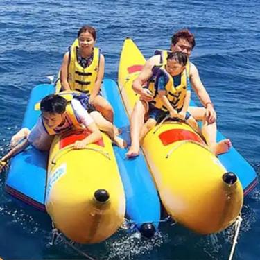 Imagem de LMJYU Barco de banana inflável com reboque de peixe voador, equipamento de surfe grande, caiaque para 6/8/10 pessoas, brinquedo banana boat