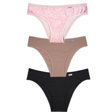 Imagem de Kit/3 Calcinha DelRio 51364 Biquíni Cotton T. P/GG, GG, K23, Areia, Pe