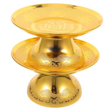 Imagem de FENNYYAR Prato de oferta de 2 peças, prato de frutas para uso doméstico, faça oferendas para Buda, 19,6 cm 19,6 cm, ornamento Guanyin God of Wealth Enshrine