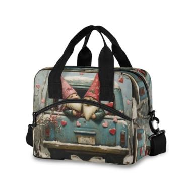 Imagem de Burbuja Lancheira térmica Gnomo no carro para mulheres e homens, lancheira portátil com alça de ombro removível, lancheira para viagem, piquenique, escritório, trabalho