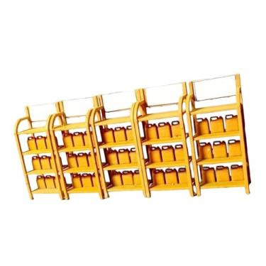 Imagem de MotiveTech Conjunto de 5 Peças de Acessórios em Miniatura para Oficina Mecânica, Modelo de Suporte para Tambores de óleo, Decoração Realista para Colecionadores, Amarelo