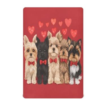 Imagem de STAYTOP Lençol de berço fofo de Dia dos Namorados para meninos e meninas, lençol com elástico para berço padrão e colchão infantil, de microfibra supermacia, 137 x 71 cm