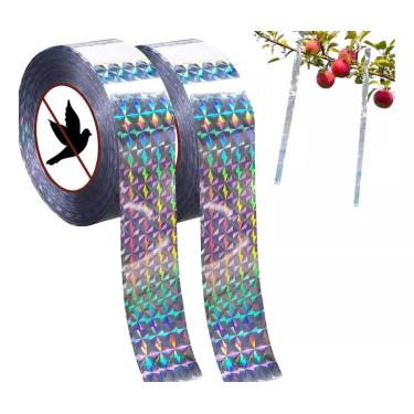 Imagem de Fita Refletiva Espanta Pássaros 45 Metros Holográfica para Jardim e Proteção contra Pombos e Aves