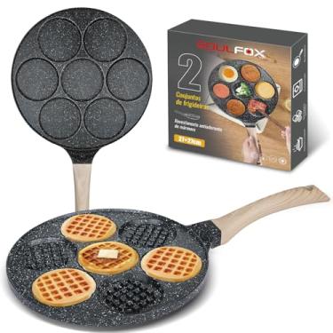 Imagem de Conjunto de Frigideiras, 2 Peças, Revestimento Antiaderente de Mármore,Ovos fritos, waffles, Preto