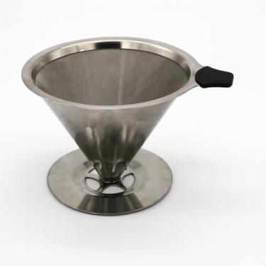 Imagem de Coador de Café Filtro Inox Reutilizável Premium Peneira de Aço Durável e Sustentável Sem Uso de Papel Econômico Fácil de Usar e Limpar Preserva o Sabor Natural do Café