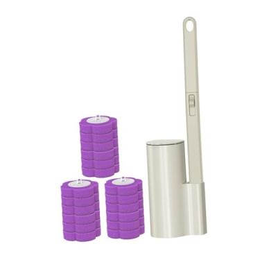 Imagem de SiaBiced Escovas de Vaso Sanitário de Reposição, Acessórios para Vaso Sanitário, Kit de Limpeza Sem Furadeira, Escovas de Limpeza para Uso Doméstico, Roxo, Tamanho real