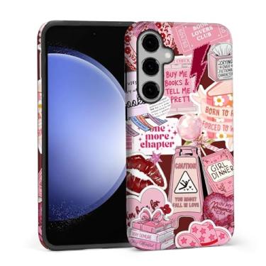 Imagem de DAIZAG Capa para Samsung Galaxy S25 FE, rosa vermelha Spicy Book Club design de corpo inteiro proteção dupla híbrida TPU macio + PC rígido à prova de choque resistente a arranhões capa de telefone