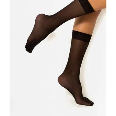 Imagem de Meia feminina 3/4 Europeu Fio 20 Trifil-67453, UN, Preto