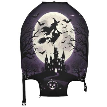 Imagem de Joisal Capas de mala para bagagem, protetor de bagagem, desenhos animados, acessórios de bagagem, Halloween, bruxa, abóbora, engraçado, Halloween Witch Pumpkin Funny, M, Fits 22-24 Inch Case, Capa de