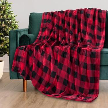 Imagem de Mocassi Cobertor de lã xadrez de veludo luxuoso - manta xadrez de pelúcia quente de inverno para cama, sofá e sofá, cobertor ultra macio e aconchegante para decoração de férias, ideia de presente