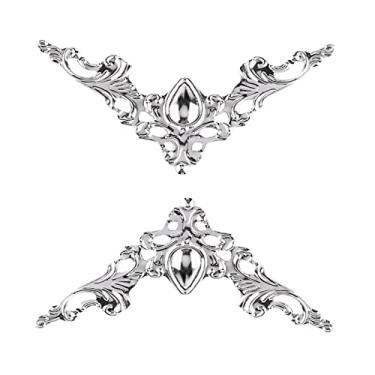 Imagem de Haofy Protetores de Canto de Metal Antigo de 20 Peças, Capa Decorativa para álbum de Scrapbook de Livro de Caixa de Joias, Com Design Vintage para Aprimorar Sua Fabricação de Cartão de (WHITE)