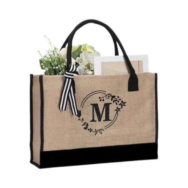 Imagem de Bolsa De Ombro Masculina De Linho De Grande Capacidade Com Estampa De 