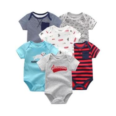 Imagem de Bodies De Verão Para Bebês Meninos E Meninas, 6 Peças, Macios, 100% Al