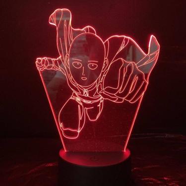 Imagem de Luz noturna One Punch Man 3D Anime Atmosphere LED USB