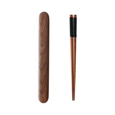 Imagem de Conjunto De Talheres Premium Em Madeira De Noz Com Colher E Estojo Por