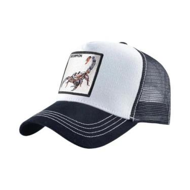 Imagem de Boné Trucker Bordado Unissex Com Escorpião, Respirável, Snapback, Esti