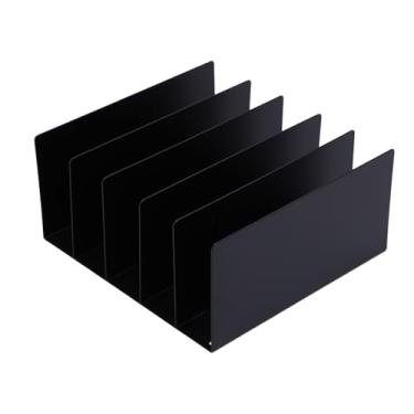Imagem de Organizador de arquivos de mesa com 5 compartimentos Organizador de classificação de arquivos portátil integrado de ferro para escritório doméstico Design vertical resistente e