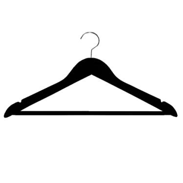 Imagem de Cabide de Madeira Coberto por Veludo Adulto - Reforçado -5PC