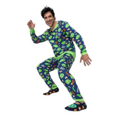 Imagem de Pijama Manga Longa Ultra Visco Masculino Dragão Camping - Puket, GG