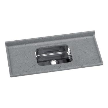 Imagem de Pia De Cozinha Mármore Sintético 120x55cm Com Cuba Aço Inox Multimóvei