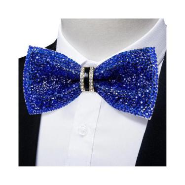 Imagem de Gravata Borboleta Masculina Pré-Amarrada Com Strass E Diamantes Para C