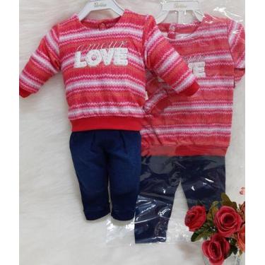 Imagem de - Conjunto Luxo Bebe Menina Paraiso Blusa Soft + Calça 10254, Vermelho