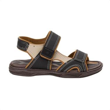 Imagem de Sandália Infantil Papete Molekinho Preta E Marrom, Preto, Areia, 36