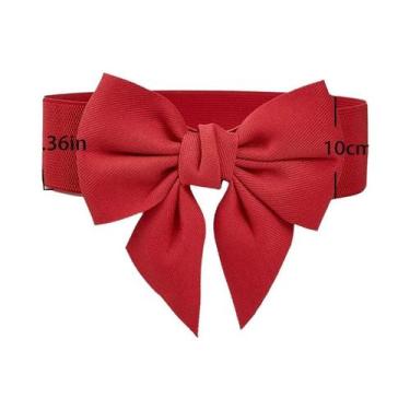 Imagem de Cinto Elástico Largo Feminino Com Laço Grande Para Vestido, Casaco, Ci