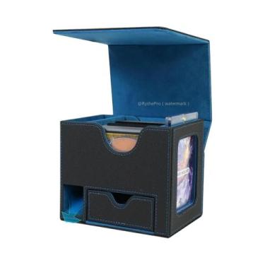 Imagem de Caixa De Armazenamento Para 120+ Cartas Em Couro Com Fecho Magnético E