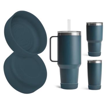 Imagem de Kaitiaki Pacote com 2 botas de silicone para YETI Rambler Caneca de palha de 1,2 l e 992 g, manga antiderrapante para caneca de viagem, copo de água, serve na maioria dos carros, acessórios de