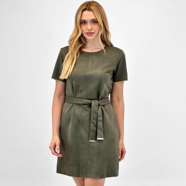Imagem de Vestido Bana Bana Curto em Suede Manga Curta Feminino-Feminino