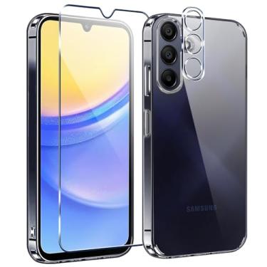 Imagem de Capa compatível com Samsung Galaxy A16 5G 2024 com protetor de tela e protetor de lente de câmera, [não amarela] [proteção contra quedas de grau militar] Capa protetora para Samsung Galaxy A16 5G