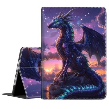 Imagem de Capa para Samsung Galaxy Tab S10 Lite/S10 FE 2025/ S9 FE 27.7 cm/ S9 27.9 cm 2023, capa dobrável de encaixe fino com hibernar/despertar automático para Galaxy Tab S10 Lite, dragão de anime legal