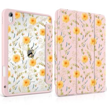 Imagem de Yebiseven Capa para iPad A16 11ª geração 11 polegadas 2025, iPad 10ª geração 11 polegadas 2022 - [suporte de lápis embutido], traseira rígida transparente à prova de choque, suporte de três dobras