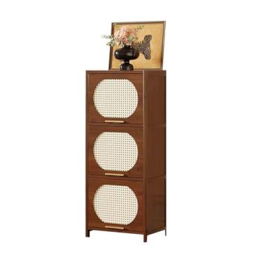 Imagem de KHUTRW3D Kitchen Zhai Aparador de canto de 3 camadas com estante de livros para armazenamento no chão para sala de estar, unidade de exibição de 60 cm, armário buffet