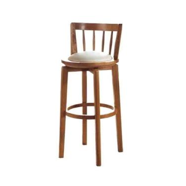 Imagem de Balcão de cozinha moderno banco de bar doméstico cadeira de bar escandinava leve luxo madeira maciça alta bancos giratórios bancos altos cadeiras de bar (natural)