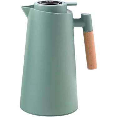 Imagem de Garrafa Térmica De Café 1l Com Termômetro De Led Vacuum Nórdico (Verde Musgo)