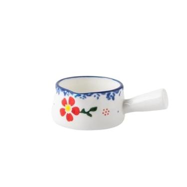 Imagem de Mini jarra de café e leite com alça para uso doméstico, cerâmica, boca pontiaguda, pote cremoso (branco)