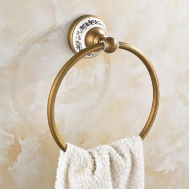 Imagem de Acessórios de banheiro escovados de latão barra de papel suporte de pano gancho de saboneteira suporte de copo suporte de escova de vaso sanitário, apenas anel de toalha