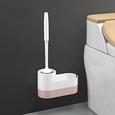 Imagem de Escova de vaso sanitário para pendurar na parede com base macia, kit de vaso sanitário, armazenamento criativo, silicone, banheiro, banheiro, escova de banheiro, suporte para escova de vaso sanitário