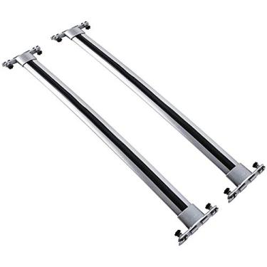 Imagem de YiXi-Partswell 2 peças de rack de teto barras transversais bagageiro de alumínio adequado para Land Cruiser LC200 2008-2020 - prata
