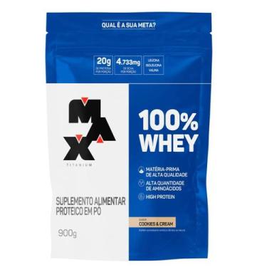Imagem de 100% WHEY REFIL COOKIES &amp CREAM 900G REFIL - MAX TITANIUM