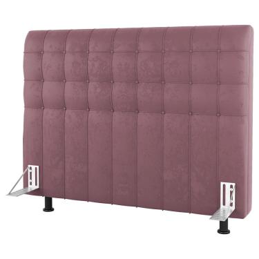 Imagem de Cabeceira Cama Box Casal King Size Dahlia 195cm Com Frame Veludo Rosê - Desk Design