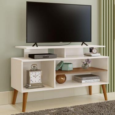 Imagem de Rack Para Tv Leo Off White E Canela