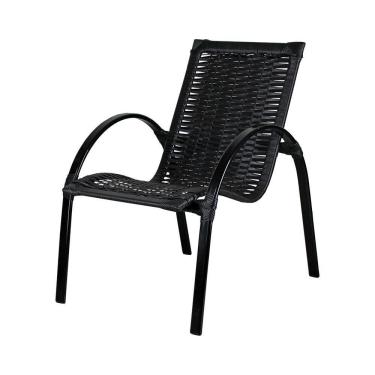 Imagem de Cadeira Em Alumínio Pintado Fibra Sintética Preto