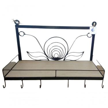 Imagem de Suporte Prateleira Em Ferro Cor Preta Folhas.