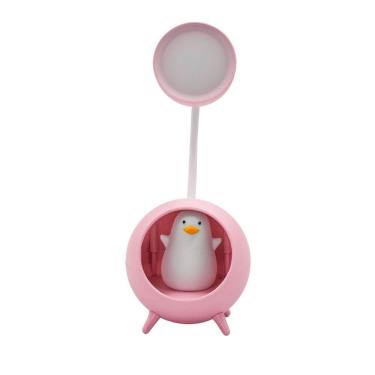 Imagem de Luminaria De Mesa Decorativa Usb Portatil Articulavel Abajur P- Leitura Estudo Patinho Rosa